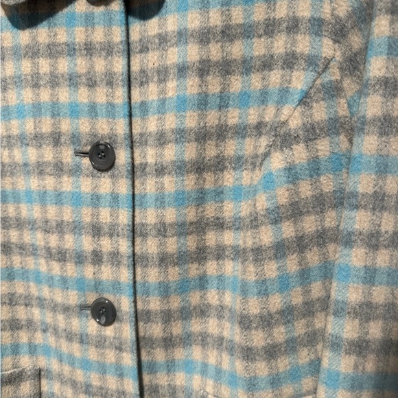 Vintage Talbots Wool Blazer Blue & Gray Plaid Checks Size Small - Picture 3 of 6